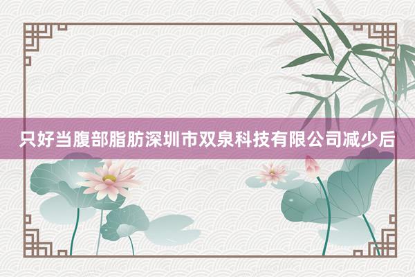 只好当腹部脂肪深圳市双泉科技有限公司减少后